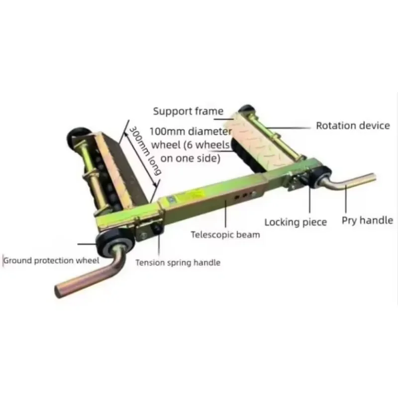 Car Towing Dolly Trailer Tool 4T Manganese Steel Galvanized Rod Moving Tool Car Wheel Loading Lift Dolly Jack