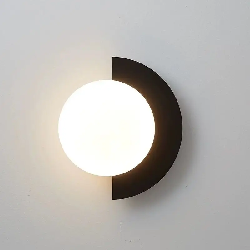 Nordic color macaron wall lamp living room background wall bedroom bedside lamp modern simple study decorative wall lamp