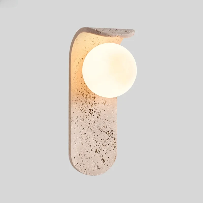 2025 IWHD White Glass LED Wall Lamp Sconce Bedside Foyer Aisle Nordic Modern Yellow Cave Stone Creative Stair Light Fixture Lamp