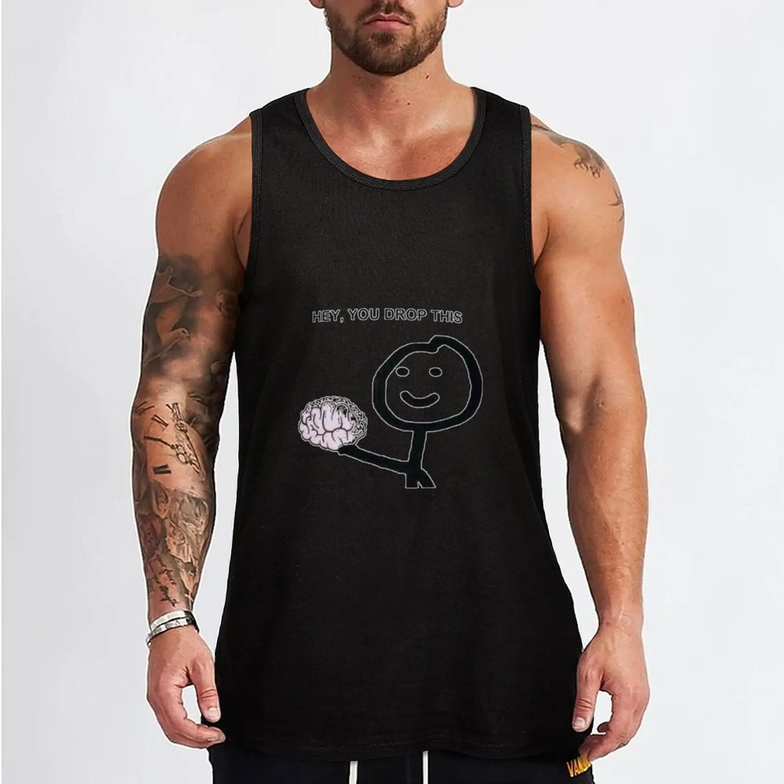 Funny Brainless Tank Top sports vest muscle t-shirt gym clothes for man men clothes