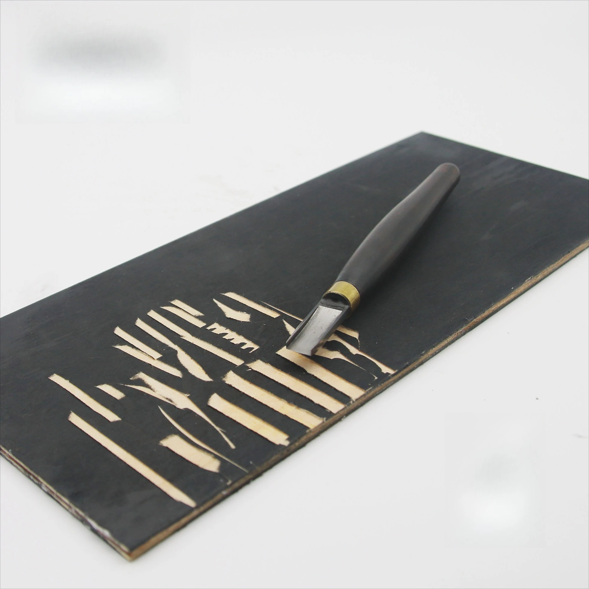 Woodblock Carving Chisel, Square Groove Carving Knife, Ebony Handle Sharp Steel Knife, DIY Tools for Wood Carving Handicrafts