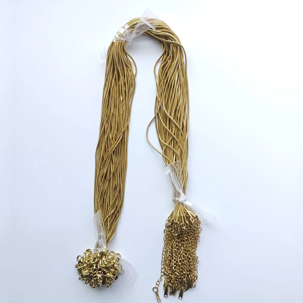 الجملة 25 قطعة جيدة 0.9 مللي متر 1.2 مللي متر الفولاذ المقاوم للصدأ ثعبان سلسلة القلائد 40 45 سنتيمتر + 5 سنتيمتر مشبك قفل DIY بها بنفسك مجوهرات اكسسوارات صنع #2