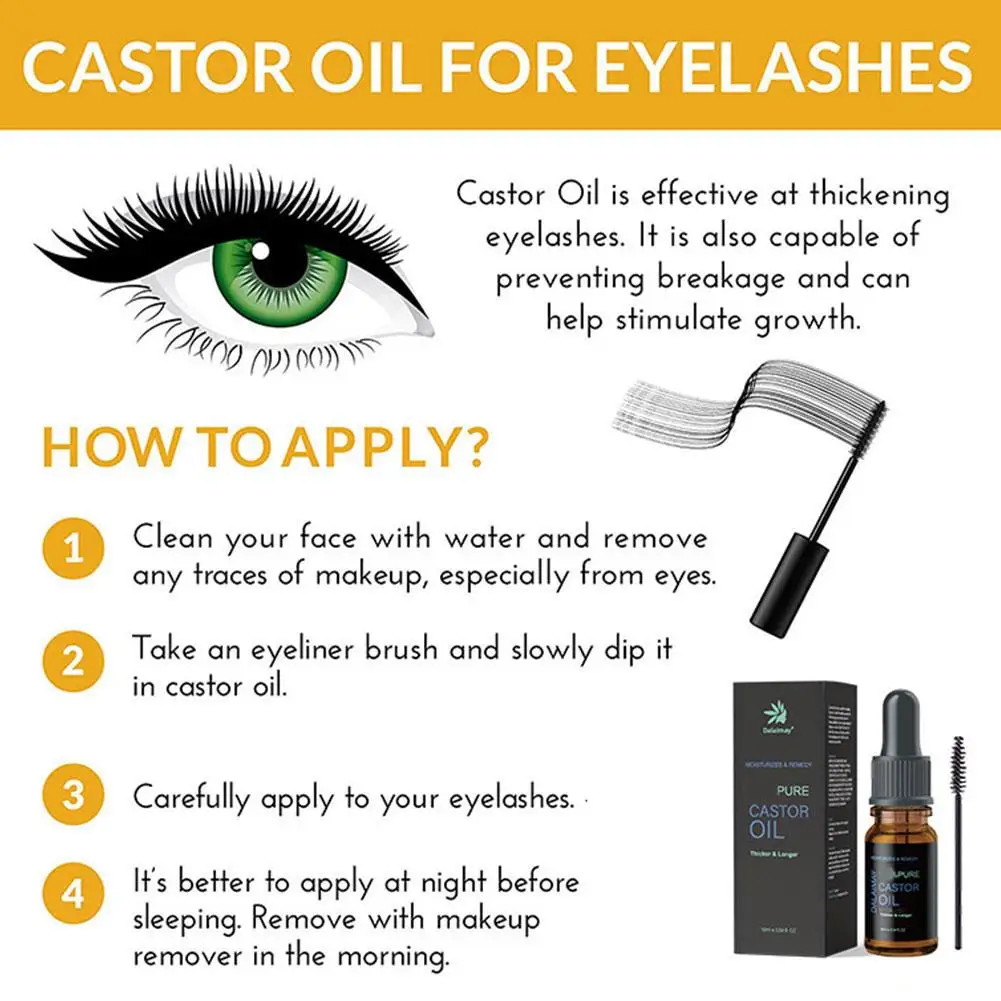 ใหม่น้ํามันละหุ่งธรรมชาติ Lash Boost Lash Growth Oil Eyelash Primer น้ํามันละหุ่ง Eyebrow Lash Boost To Grow Lashes สําหรับผู้ชายผู้หญิง K7c4