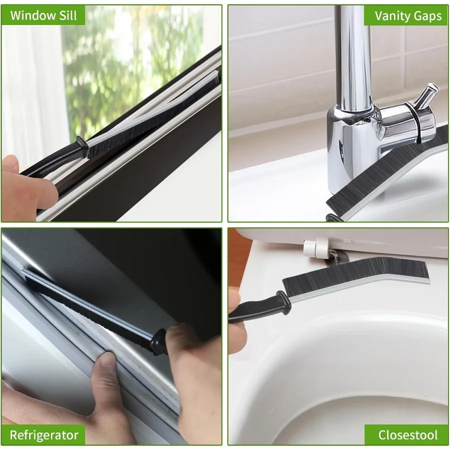 8 قطع من فرش التنظيف ذات الشعيرات الصلبة للاستخدام المنزلي، مستلزمات التنظيف العملية والمتينة، مثالية لبلاط الحمام