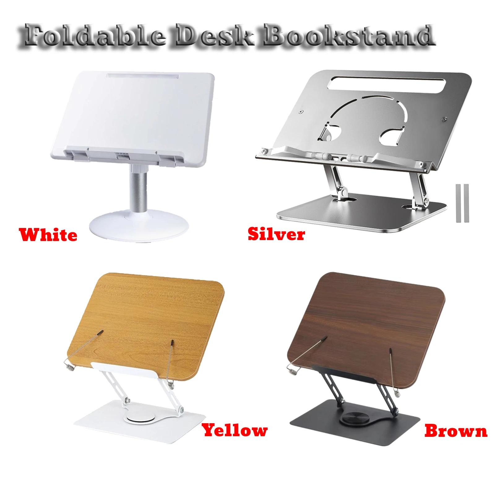 

Book Stand for Reading Free Standing Adjustable Height Angle Tablet Holder Bookstand for Sheet Music Textbooks Document Magazine