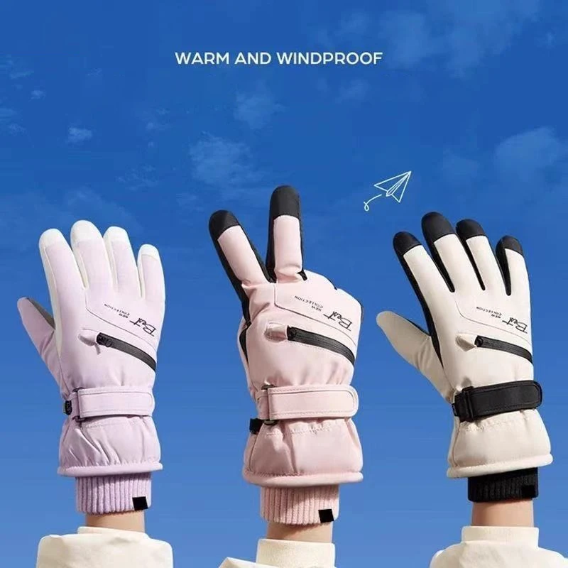

Женские зимние перчатки для катания на лыжах и велоспорта | ThermalLock Теплый, утолщенный, на флисовой подкладке, водонепроницаемый, ветрозащитный, чувствительный к сенсорному экрану Luvas