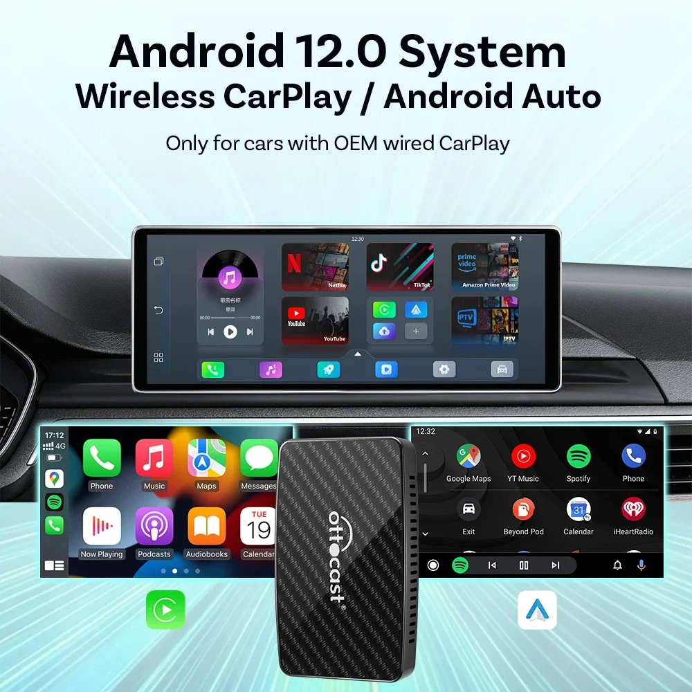 OTTOCAST Play2Video PRO CarPlay Adapter for iPhone & Android