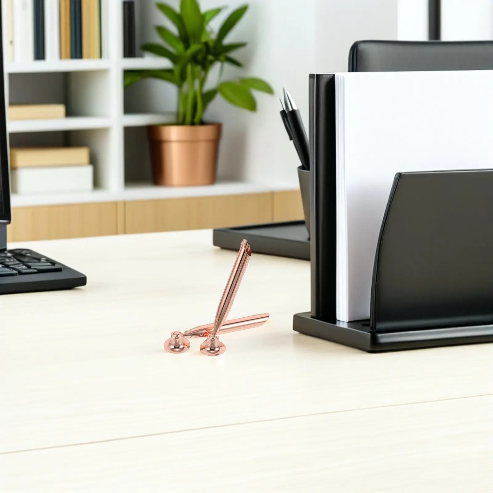 

8Pcs Metal Pen Holder Stable Base Single Pen Stand 360 Rotate for Signing Desk Wedding Graduation Office Supplies Desktop