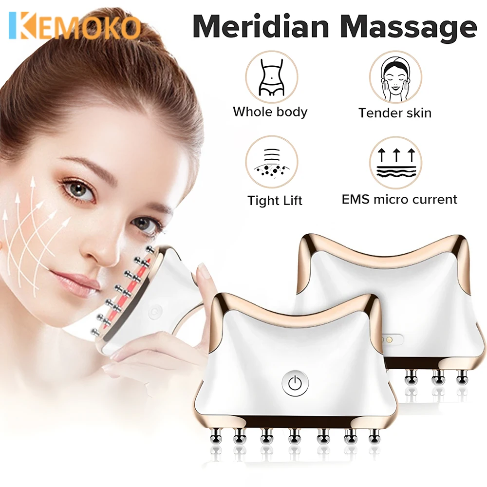 

EMS Guasha Massager Infrared Electric Body Shaping Gua Sha Meridian Scraping Brush Face Neck Lifting Eliminate Edema Therapy