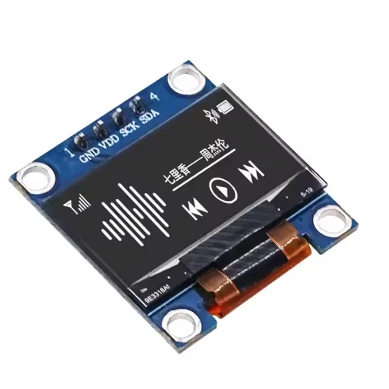 رؤوس OLED مقاس 0.91 بوصة، تتضمن رؤوس OLED مقاس 0.96 بوصة، شاشة 128 × 64 I2C، واقي مطلي مسبقًا، أبيض وأزرق، فردي