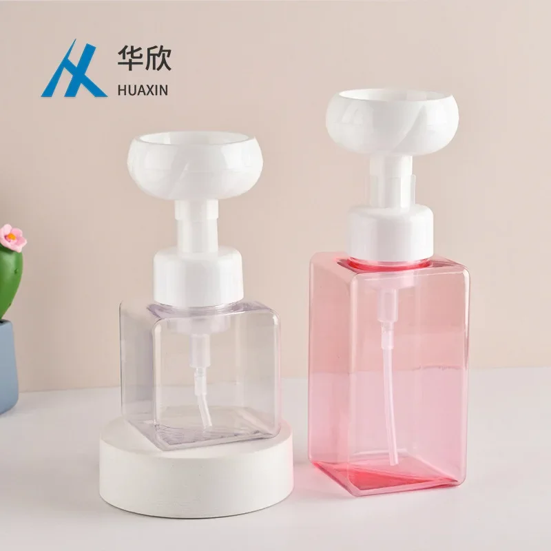 

Cute childlike 3D flower foam pump flower pump head 250ml bottle Refillable Bottle with Square PETG Pump for Foam Dispensing