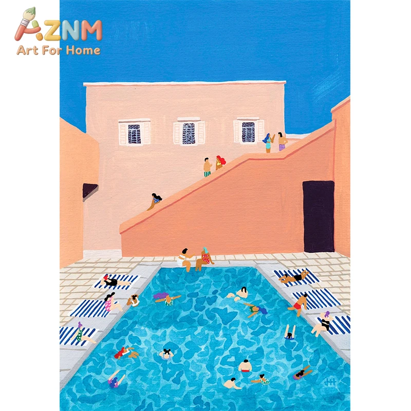 추상 확장형 컴포트 존 수영장 포스터 캔버스 그림 벽 - Home Decor Zone 리뷰 및 가격