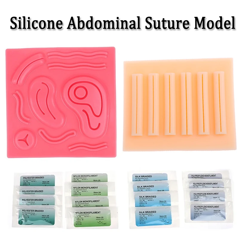 Silicone Laparoscopic Suture Training Model Simulation Skin Wound SPractice Suturing Line Teaching Demonstrations