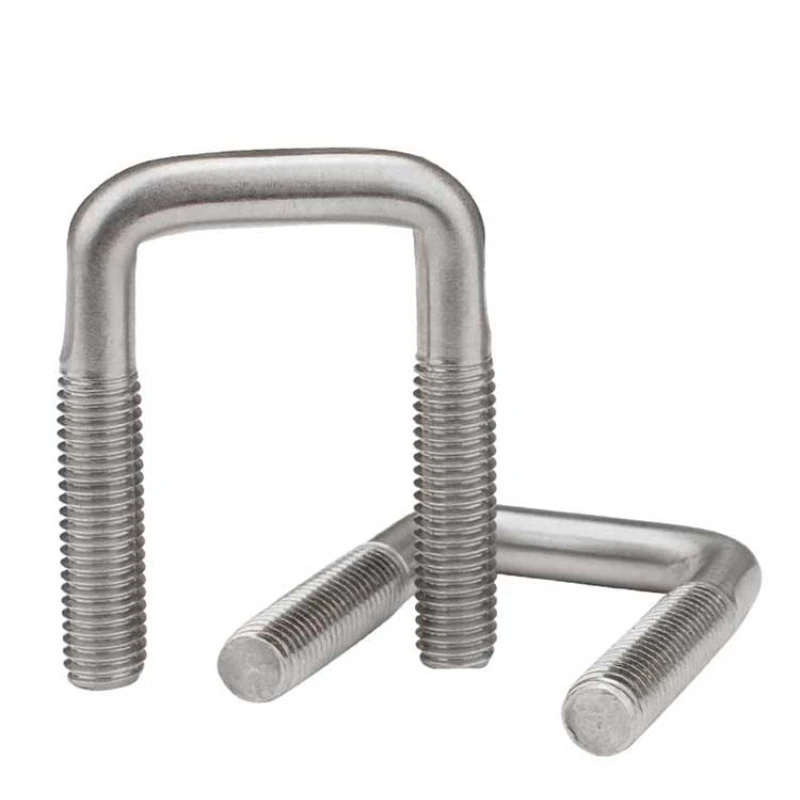 M6 M8 M10 304 Stainless Steel U-bolt Right Angle Bolt Square Screw Bolt Clip Clamping Screw Pipe Clip Pipe Clip U-clamp