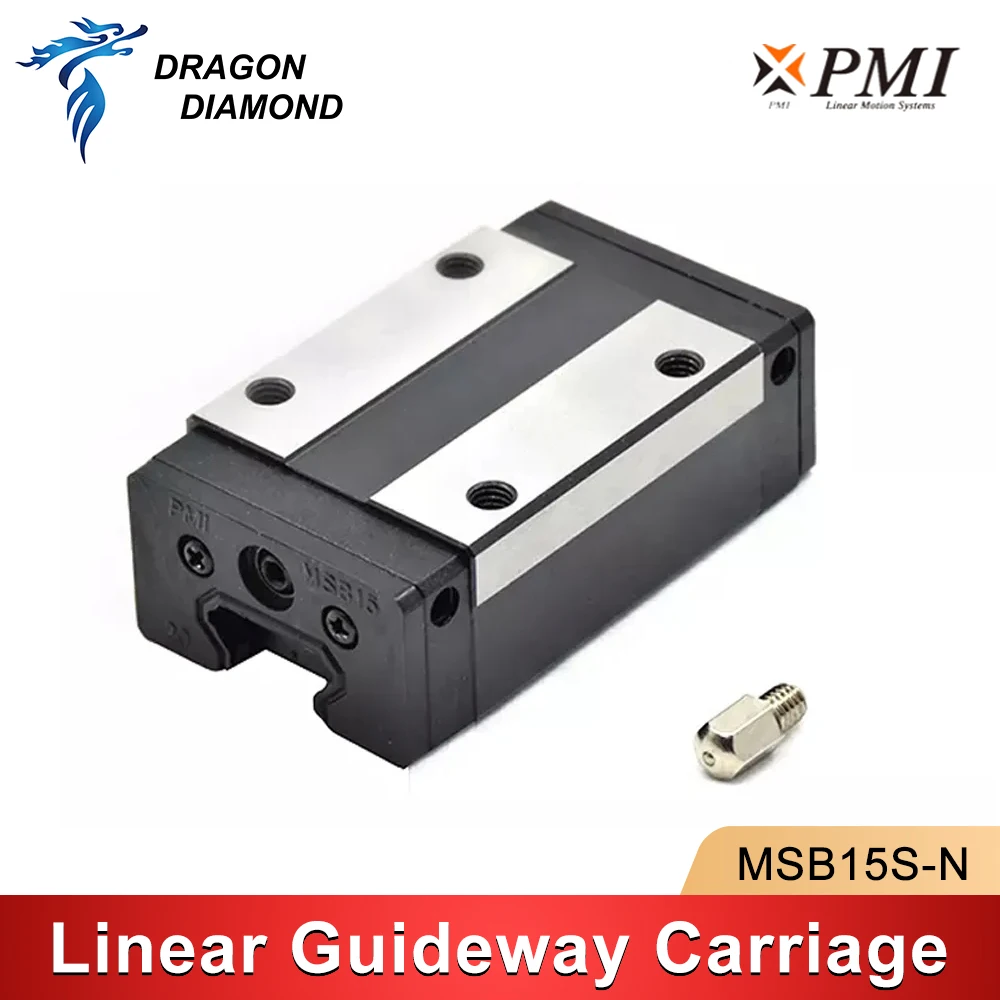 

Original Taiwan PMI Linear Guideway Carriage Block MSB15S-N for CO2 Laser Engraving Cutting Machine