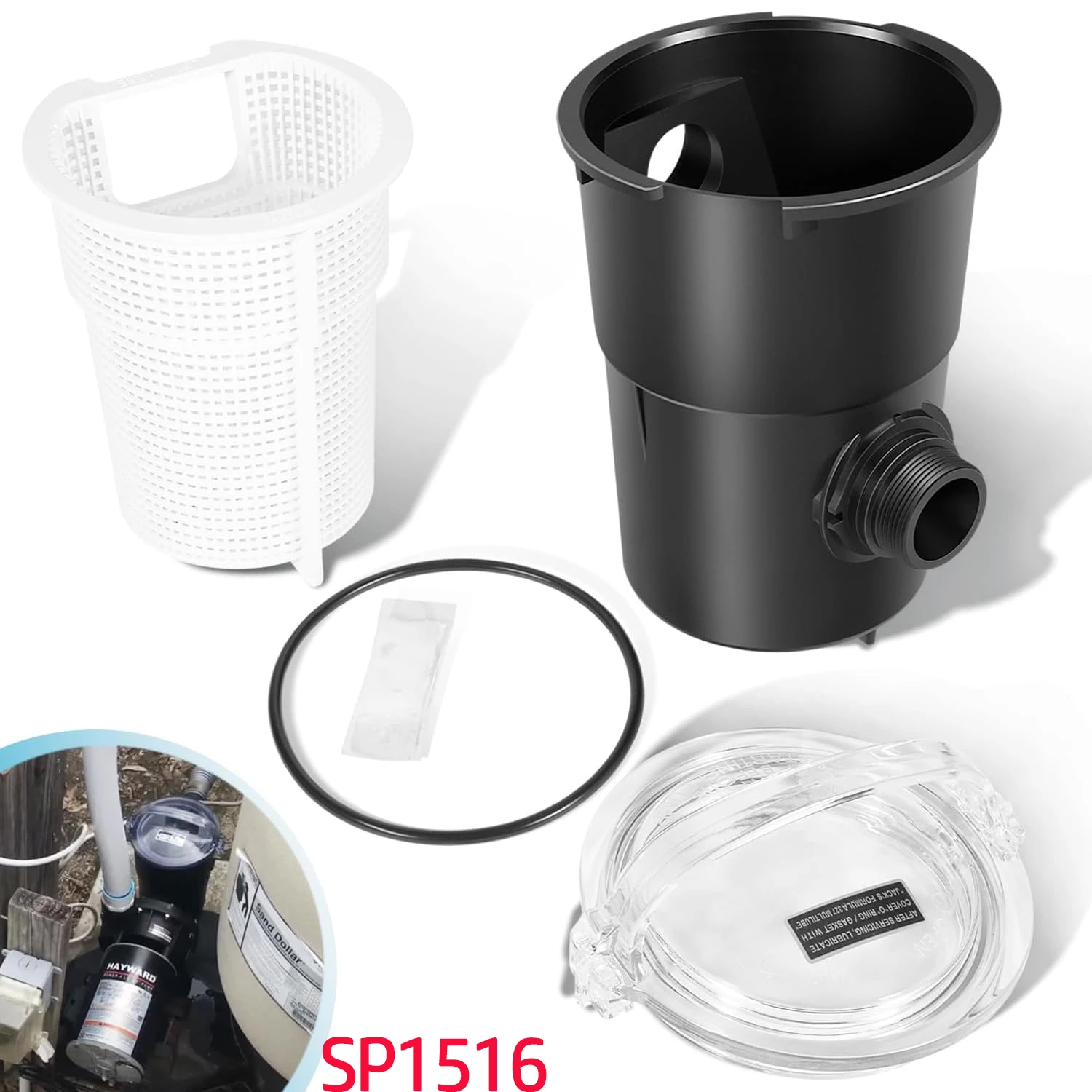 

SP1516 Pump Strainer Housing, Lid & Basket – Compatible with Hayward Power-Flo LX & Power-Flo II Pool Pumps