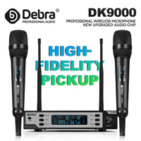 Debra DK9000 Professional Microphone System, Multi-band Adjustable, 100m Transmission Distance, All-Metal, for Stage Performance
