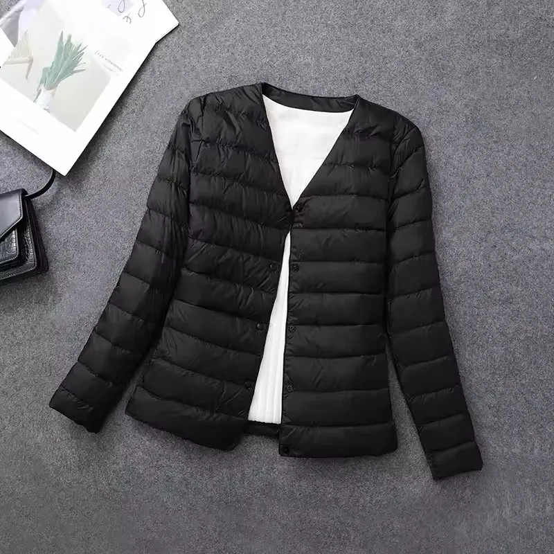 Plus Size weibliche leichte Ente Daunen matt Stoff leichter Mantel warme Frauen Wind jacke Parka Damen Daunen jacken – Detail 8