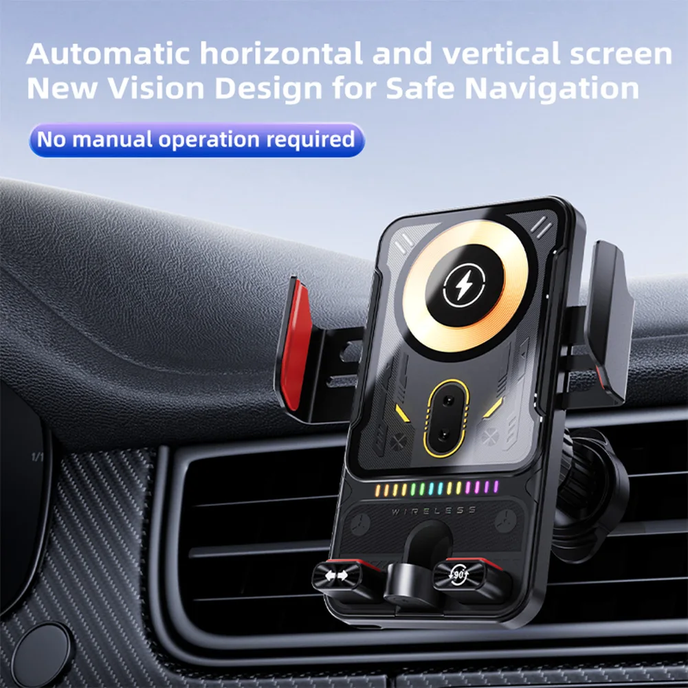 

1 Pcs 66W Electric Rotating Car Holder Folding Magnetic Fast Charging Phone Holder Stylish Wireless Charging Car Holder Parts
