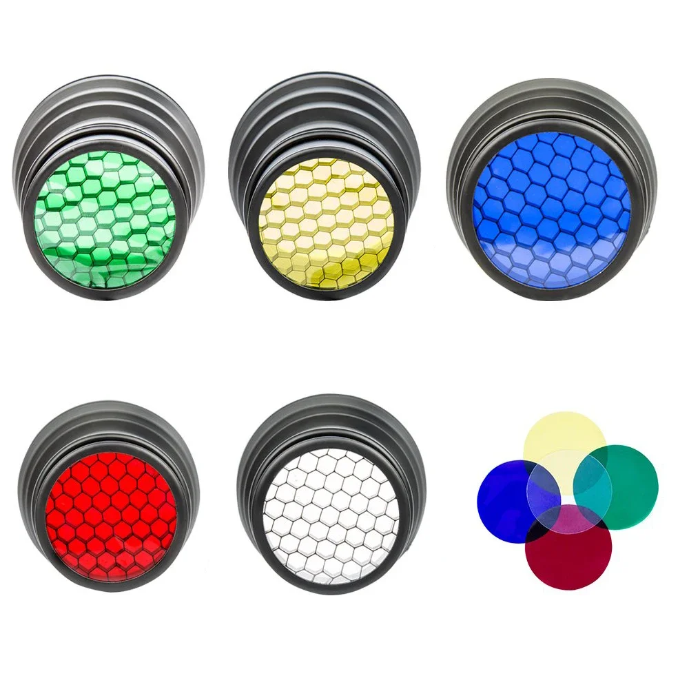 Camllite metal cónico snoot com favo de mel grade filtro cor para bowens montagem estúdio estroboscópio monolight fotografia flash
