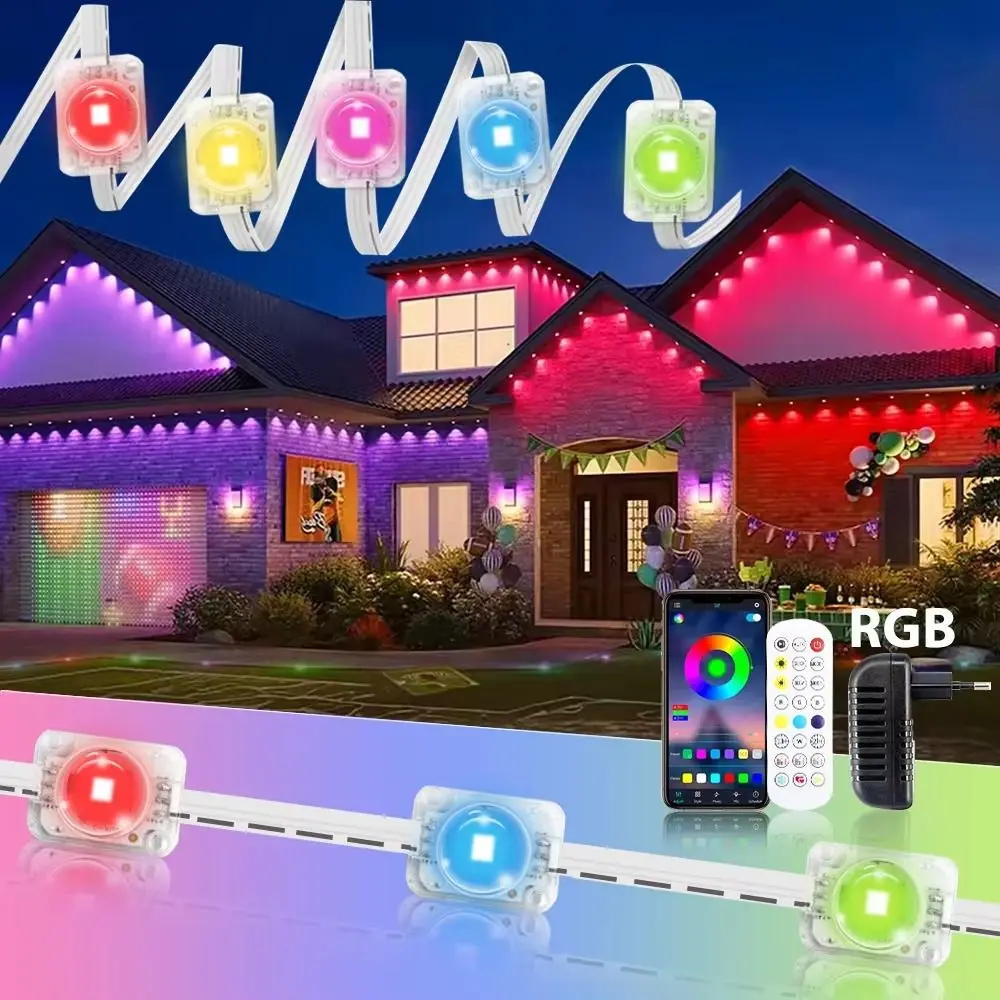 Decorative Lights Waterproof RGB Lights Smart App Remote Control String Lights IP67 Bluetooth LED Lights Home Decor
