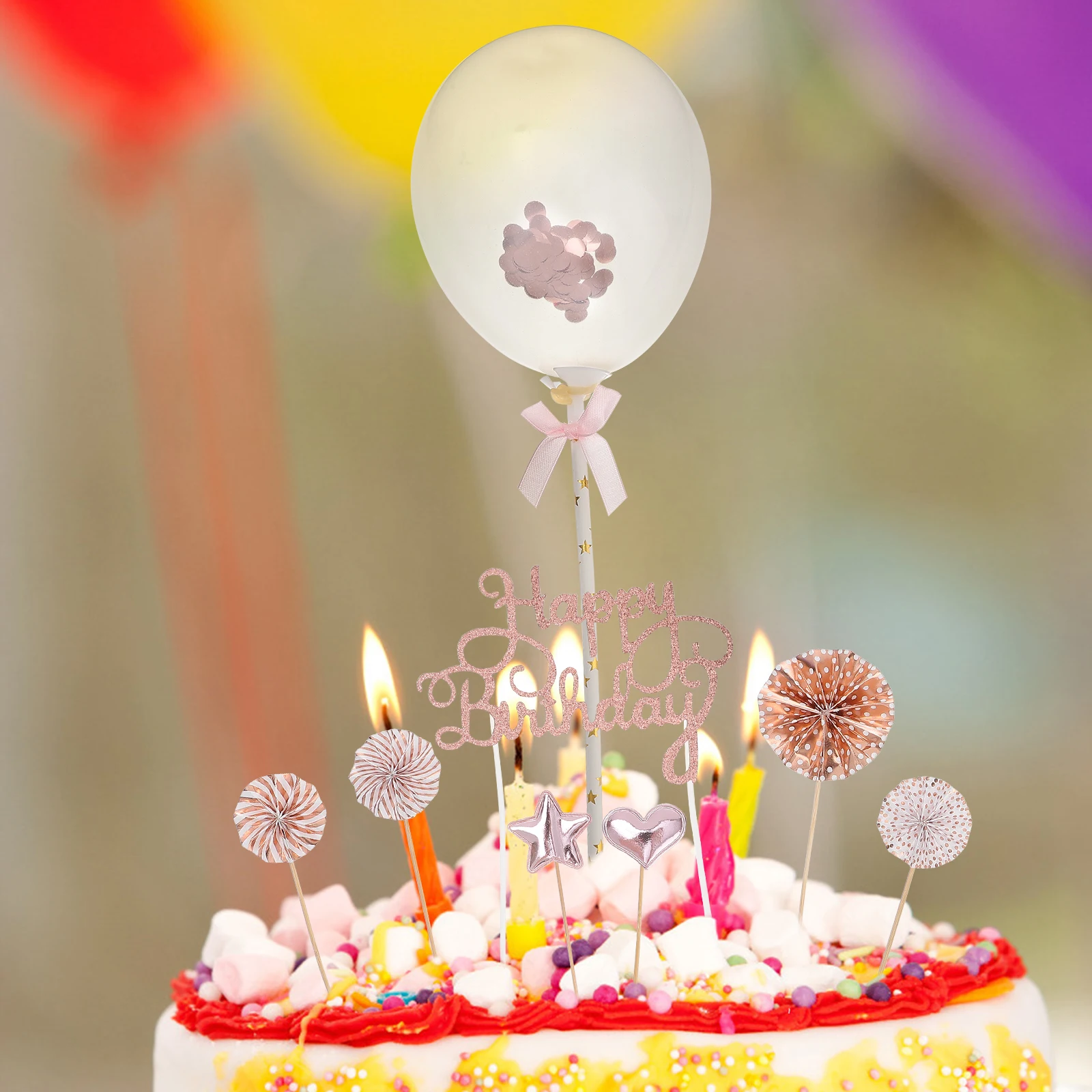 

17pcs Cake Decoration Set Birthday Cupcake Toppers Happy Dessert Party Supplies for Kids Adults Cake Decorations