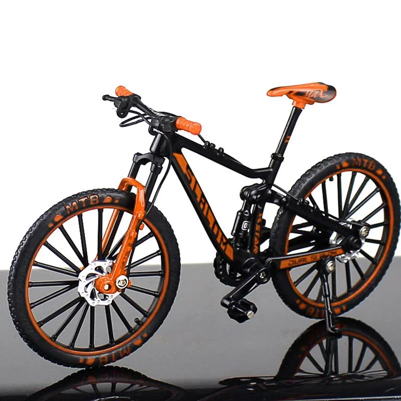 1:10 Mini Alloy Model Bicycle Diecast Metal Finger Mountain Bike Racing Simulation Adult Collection Toys for Children