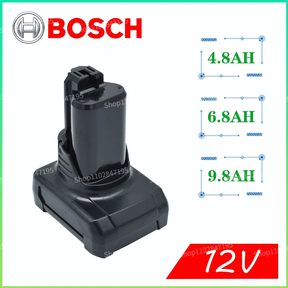 

Bosch 12V 4.8AH/6.8AH/9.8AH Li-ion BAT420 Replacement Battery For Bosch BAT412 BAT411A BAT412A BAT413 Max Power Tools Battery