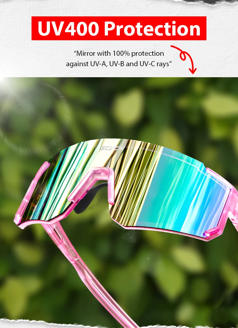 SCVCN Radfahren Gläser Outdoor Sport Fahrrad Sonnenbrille UV400 Männer MTB Radfahren Gläser Frauen Rennrad Sonnenbrille – Detail 3
