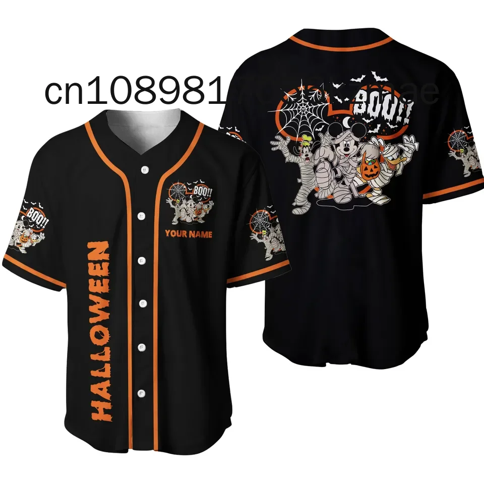 2024 New Disney Halloween Baseball Jersey Custom Streetwear Fashion Summer Men\'s And Women\'s Short Sleeve Baseball shirt