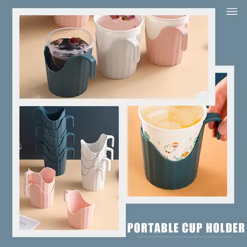 6 st skållningssäkra mugghållare pappersmugghylsa engångsmugghållare plastkaffemugghylsa isolerad tumblerhållare 10 best sales pappersmugghållare - №10