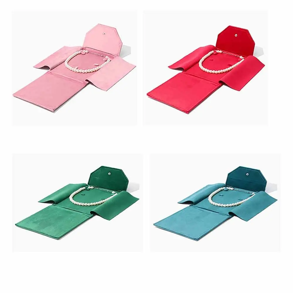 

Velvet Material Velvet Jewelry Pouch Foldable Design Soft Lining Necklace Organizer Bag Snap Button Closure Jewelry Storage Bag