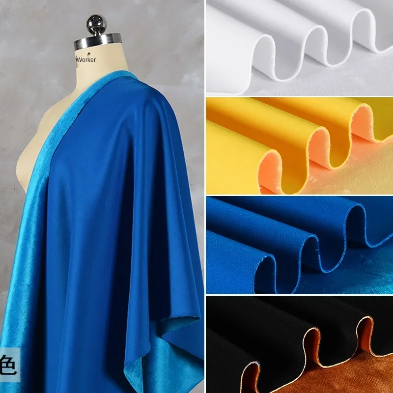 

Thick Velvet Air Layer Ultra Soft Composite Fabric for Autumn Winter Warm Casual School Uniform Sportswear Cloth Diy Sewing