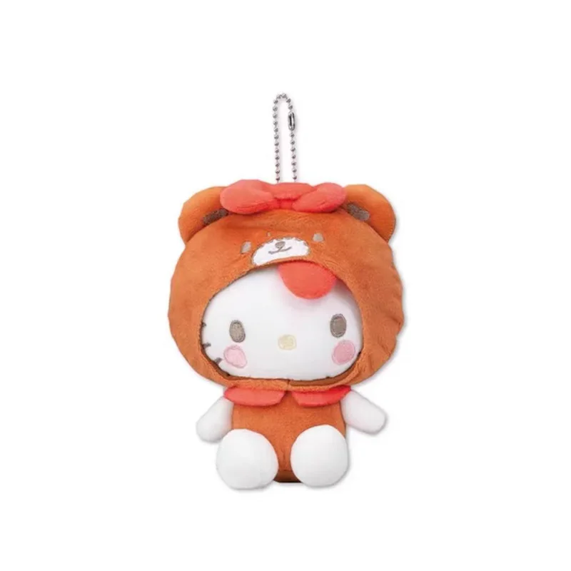 Kawaii Hello Kitty 50th Anniversary Teddy Bear Rabbit Dress Up Plush Toy Cartoon Backpack Pendant Decoration Couple Doll Gifts