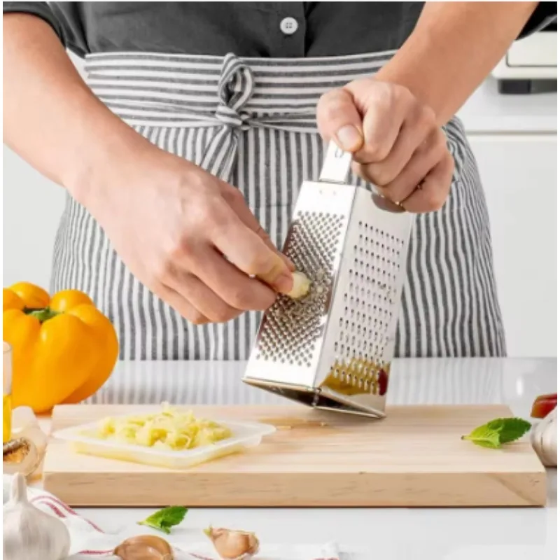 Multipurpose Grater Vegetable Slicer Four-Side Box Grater Stainless Steel Potato & Radish Slicer Garlic Grinder Kitchen Gadgets