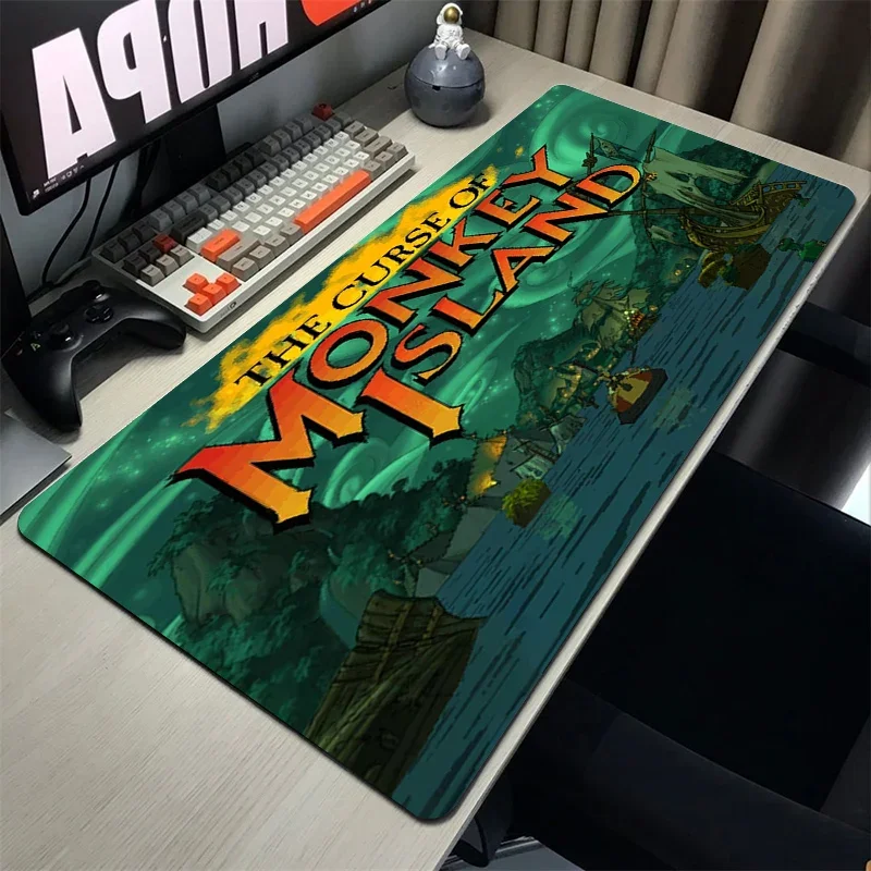 Kawaii Mouse Pad M-Monkey Island Mausepad Gamer Pads Gaming Mat Rubber Keyboard Pc Extended Accessories Cabinet Xxl Mause Mats