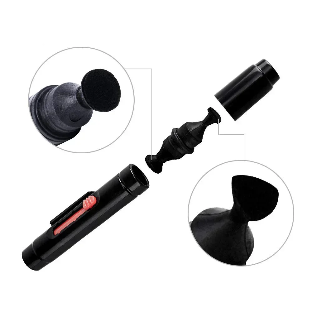 Kit de nettoyage 3-en-1 : souffleur d'air, pompe et nettoyeur d'objectif pour appareil photo, ordinateur, clavier, téléviseur, écran de téléphone portable – Kit de nettoyage complet avec nettoyeur d'objectif Lenspen