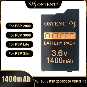 OSTENT Pil paketi Lityum-iyon şarj Edilebilir pil, Yedek Pil, Sony PSP 2000, 3000, PSP-S110, Gamepad, 3,6 V, 1400 mAh için Gerçek Kapasite pilin en büyük satışlarından 12'si 1400mah-no. 2