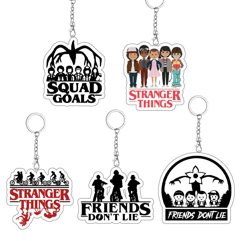 6cm for Stranger Acrylic Keychain Things Steve Eleven Dustin Mike Nancy Robin Hopper Joyce Peripherals Cartoons Gift Key Chain