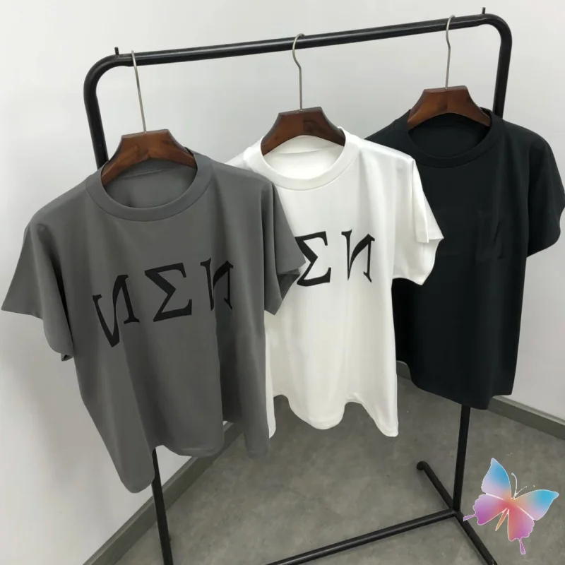 Summer Cotton 1:1 Kanye Tshirt Oversized Alphabet Logo One-piece Cut Gosha Short Sleeve Round Neck Tank Tops Men Women