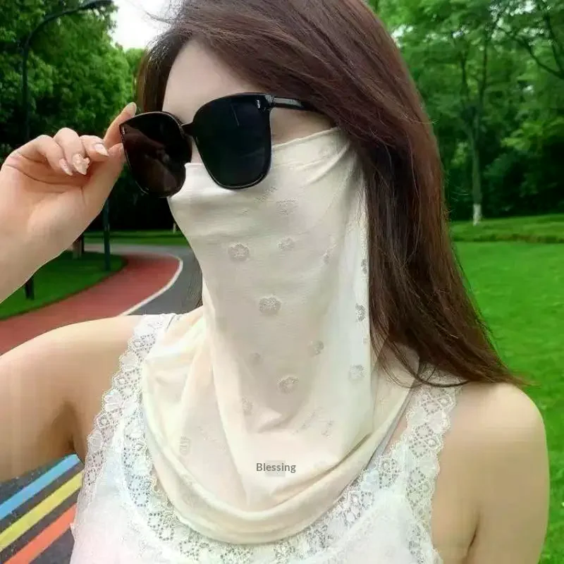 

Summer UV Protection Mask Sun Proof Bib Veil Sunscreen Face Cover Mesh Breathable Face Scarves Neck Wrap Cover