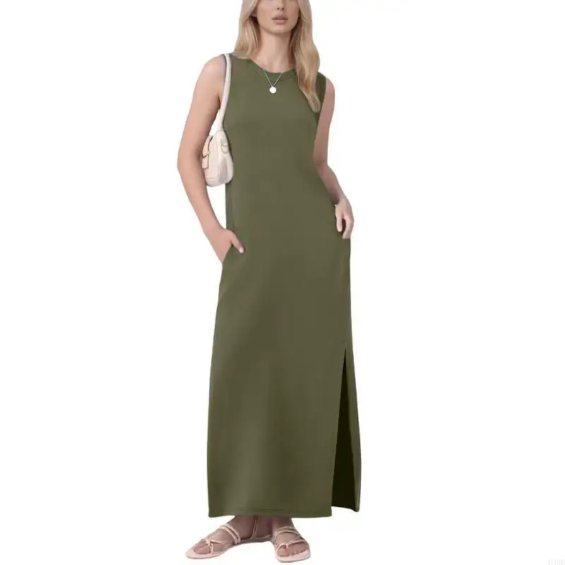 l38e-womens-sleeveless-dress-round-neck-a-line-soft-bottom-slit-with-pocket-casual-trendy-long-dresses