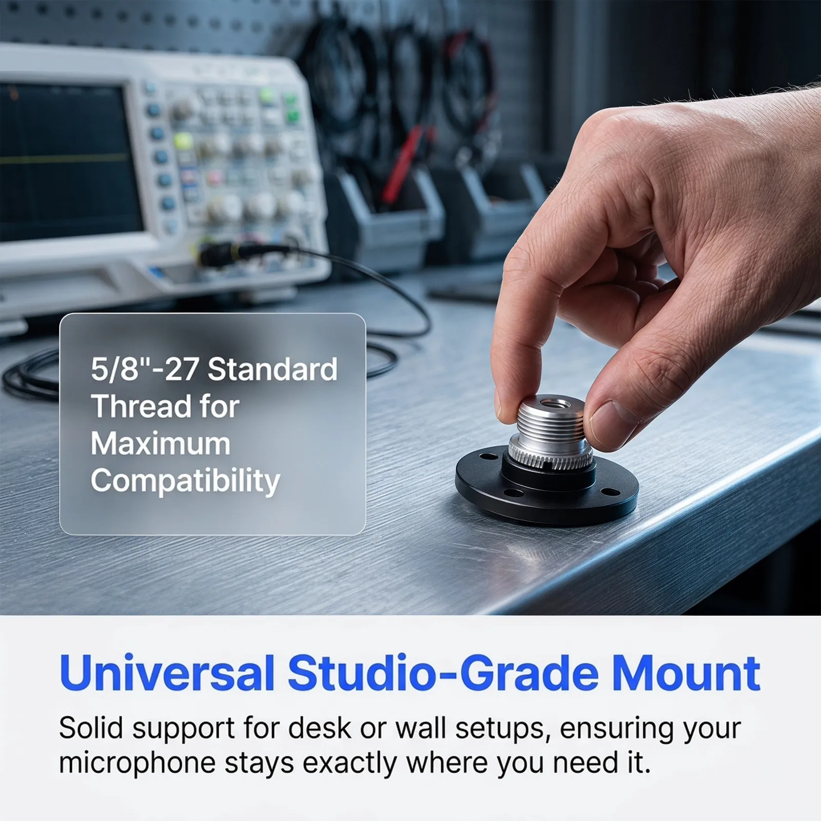 Desktop Microphone Stand Foldable Metal Arm 58 27 Thread Adjustable Desk Mic Holder Mount Clamp Podcast Broadcast Studio