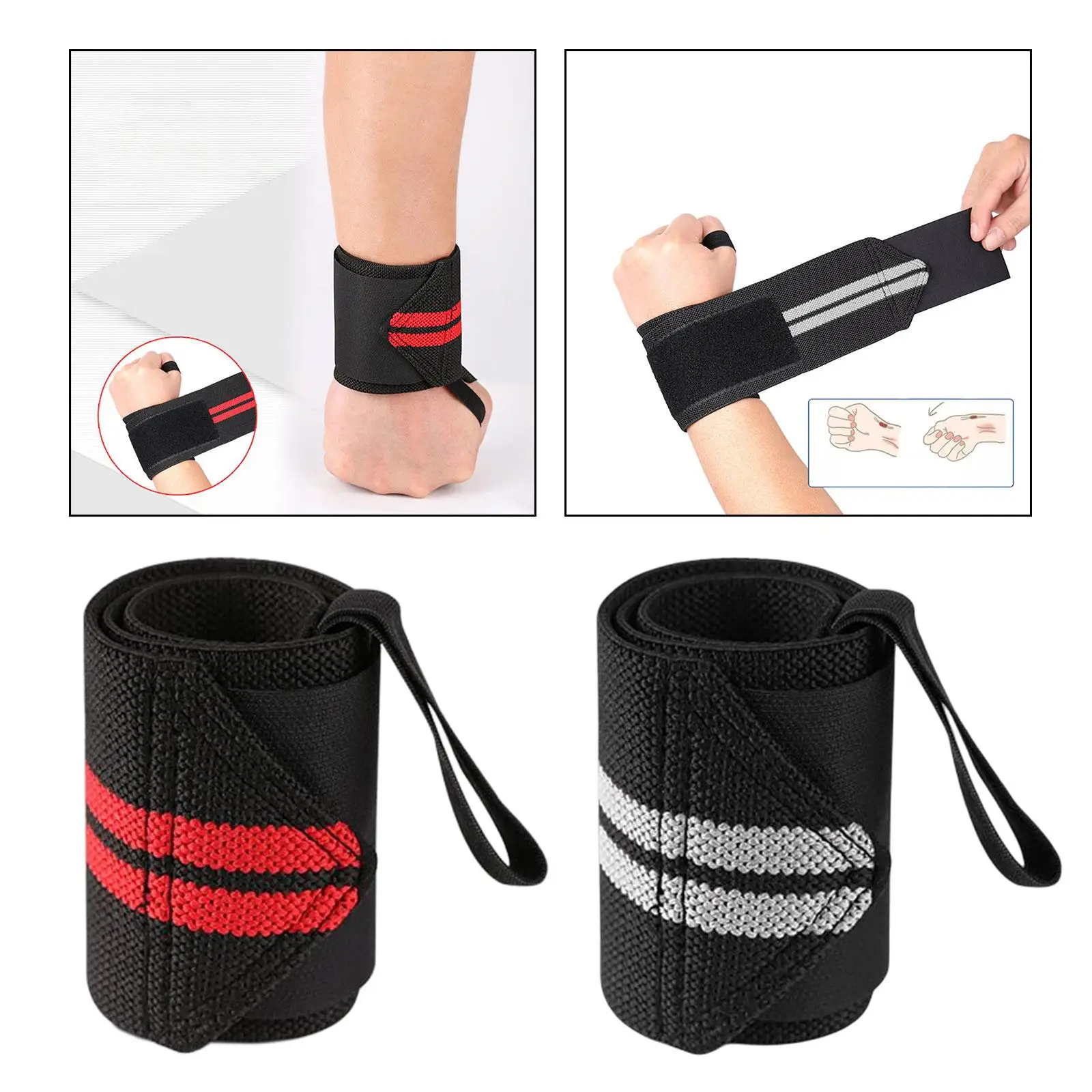 Weight Lifting Wristband Wrist Strap Elastic Breathable Wrist Band Gym Fitness Weightlifting Powerlifting Wrist Brace Strap