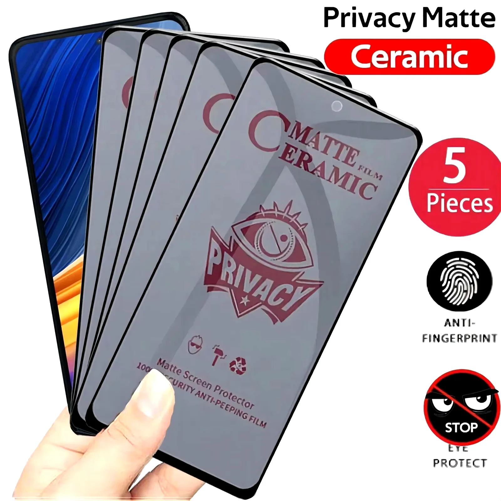 1-5PCS Matte Ceramic Privacy Screen Protectors For Samsung S25 Ultra S26 S24 FE S23 Plus A25 A24 A56 A55 A16 A36 A26 S21 A57 A37