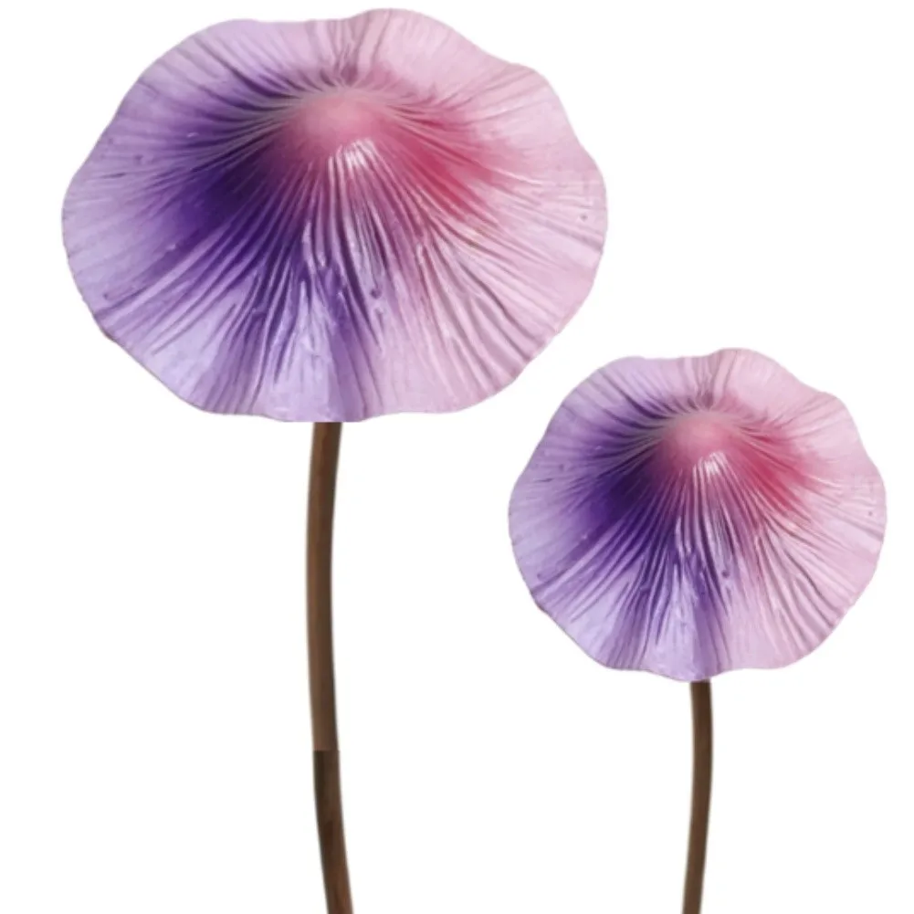 For Flower Beds Rusty Mushroom Stakes For Enhancing Garden Charm Red, Purple, Yellow, Green Vibrant Multi-color Finish