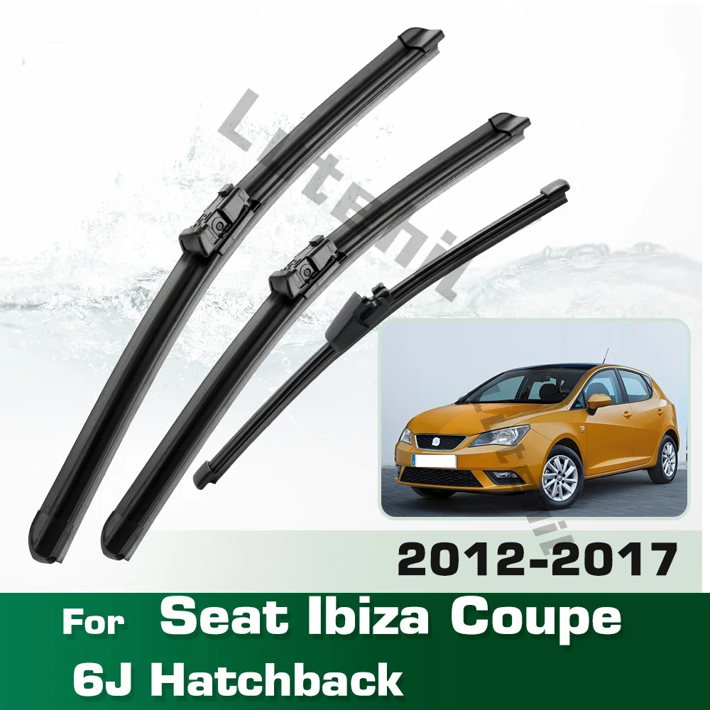 

Wiper LHD Front & Rear Wiper Blades Set For Seat Ibiza Coupe 6J Hatchback 2012 - 2017 Windshield Windscreen 24"16"13"