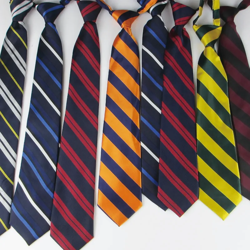 

Kid Children Silk Free Knots Plastic Strap Tie Striped School Pre-tied Boys Girls Adjustable Wedding 7.5cm Necktie Student Gift