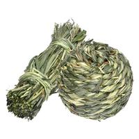 Bunny Chew Toy for Teeth Natural Hay Treats Handwoven Grass Balls Cage Toys for Rabbit Chinchilla Hamster Guinea Pig Pet Gadgets