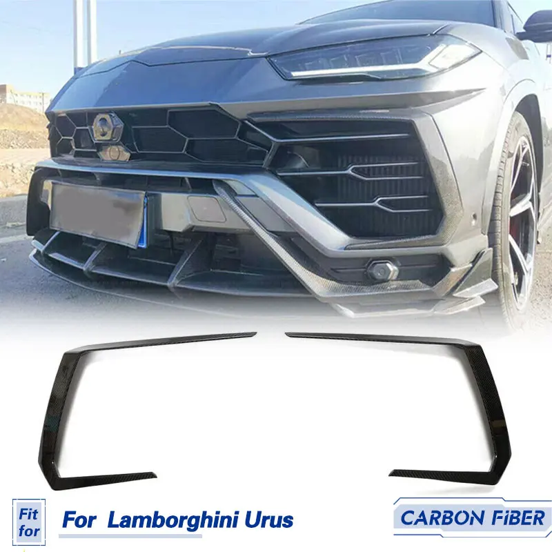 Car Front Bumper Air Vent Cover Prepreg Dry Carbon for Lamborghini Urus Sport Utility 4-Door 2018-2021 Fron Canards Body Kits